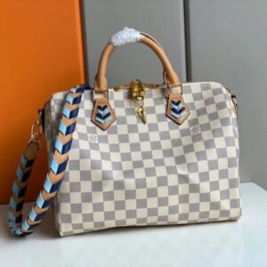 Replica Louis Vuitton Damier Azur Speedy Bandouli??re 30 With Braided Strap N50054 BLV041 2