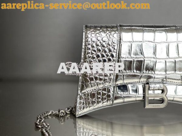 Replica Balenciaga Hourglass Chain Bag in Shiny Crocodile Embossed Lea 6