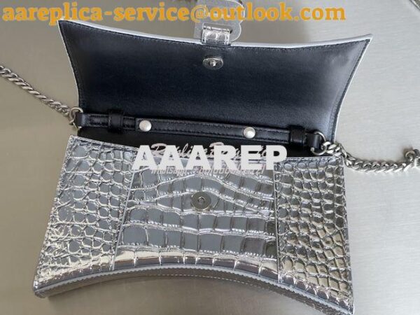 Replica Balenciaga Hourglass Chain Bag in Shiny Crocodile Embossed Lea 10