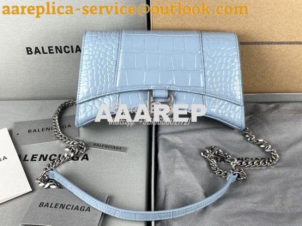 Replica Balenciaga Hourglass Chain Bag in Shiny Crocodile Embossed Lea 3