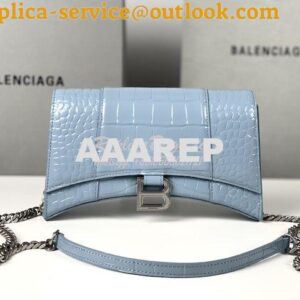 Replica Balenciaga Hourglass Chain Bag in Shiny Crocodile Embossed Lea 2