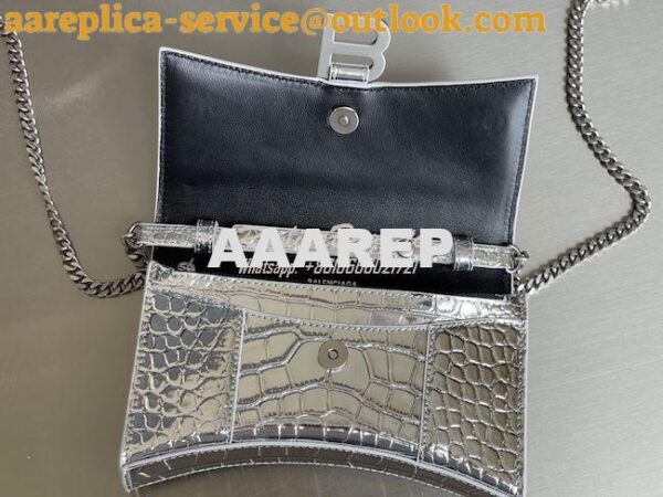 Replica Balenciaga Hourglass Chain Bag in Shiny Crocodile Embossed Lea 18