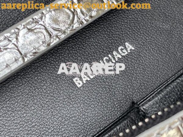 Replica Balenciaga Hourglass Chain Bag in Shiny Crocodile Embossed Lea 20