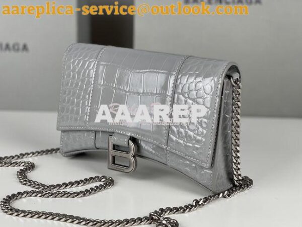 Replica Balenciaga Hourglass Chain Bag in Shiny Crocodile Embossed Lea 5