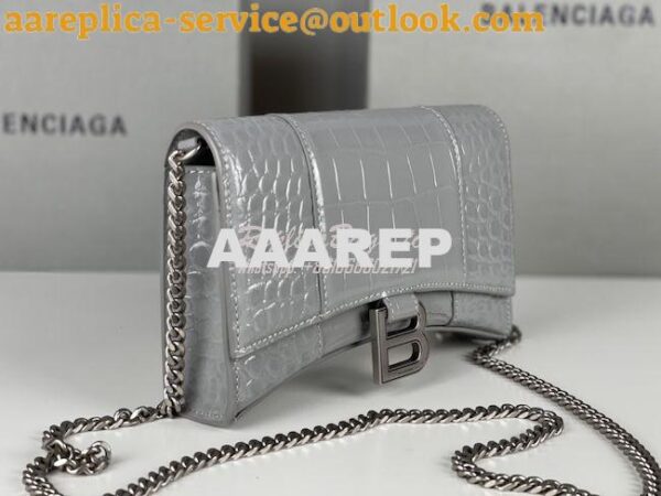 Replica Balenciaga Hourglass Chain Bag in Shiny Crocodile Embossed Lea 6