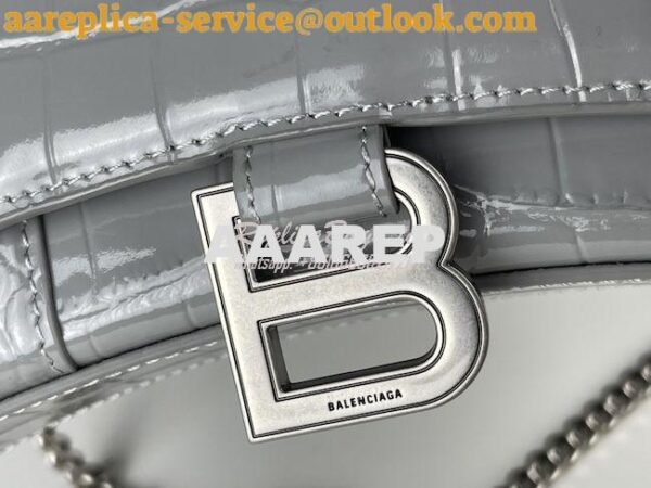 Replica Balenciaga Hourglass Chain Bag in Shiny Crocodile Embossed Lea 9