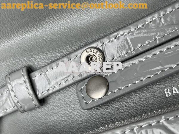 Replica Balenciaga Hourglass Chain Bag in Shiny Crocodile Embossed Lea 12