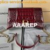 Replica Balenciaga Hourglass Chain Bag in Shiny Crocodile Embossed Lea