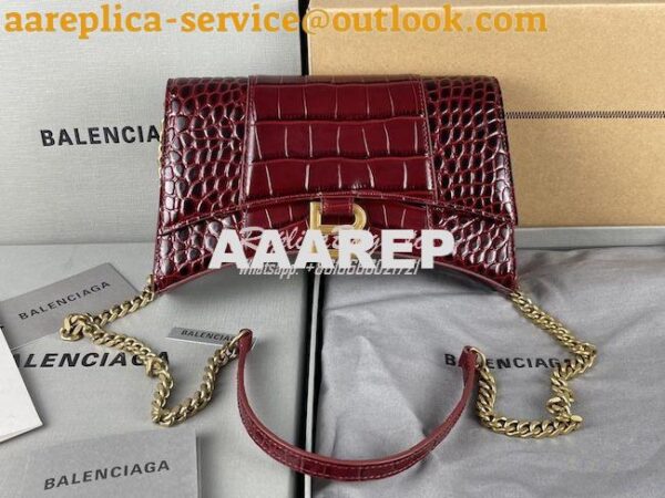 Replica Balenciaga Hourglass Chain Bag in Shiny Crocodile Embossed Lea 3