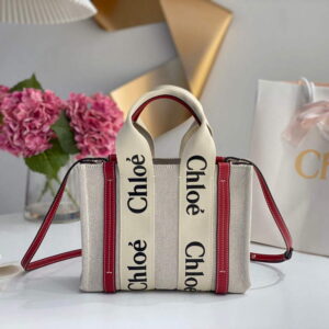 Replica Chloe 385E6690U Small Woody Tote Bag Red