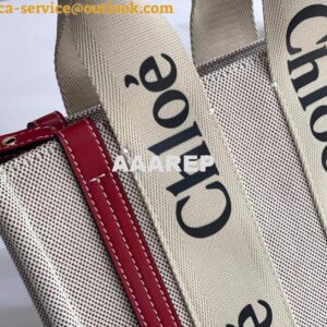 Replica Chloe 385E6690U Small Woody Tote Bag Red 2