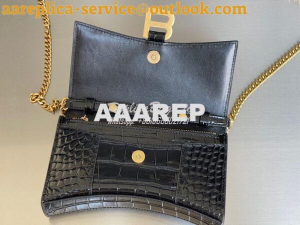 Replica Balenciaga Hourglass Chain Bag in Shiny Crocodile Embossed Lea 8