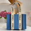 Replica Chloé CHC22SS391G56101 Small Basket Tote Bag Blue 2