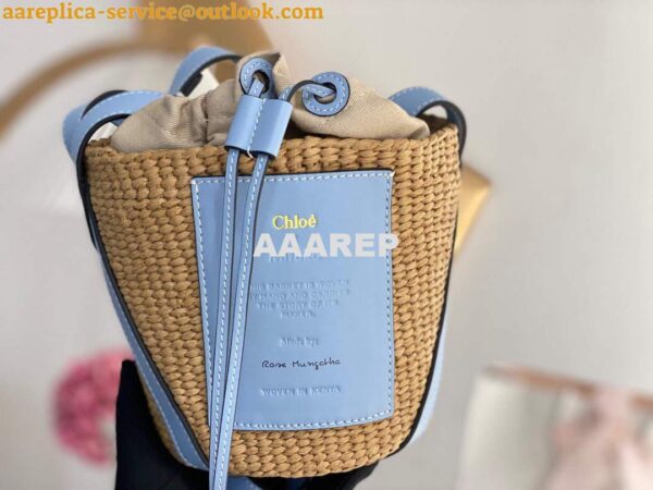 Replica Chloé CHC22SS391G56101 Small Basket Tote Bag Blue 4