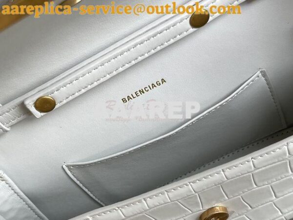 Replica Balenciaga Hourglass Chain Bag in Shiny Crocodile Embossed Lea 10