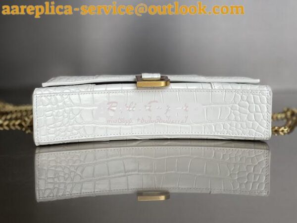 Replica Balenciaga Hourglass Chain Bag in Shiny Crocodile Embossed Lea 11