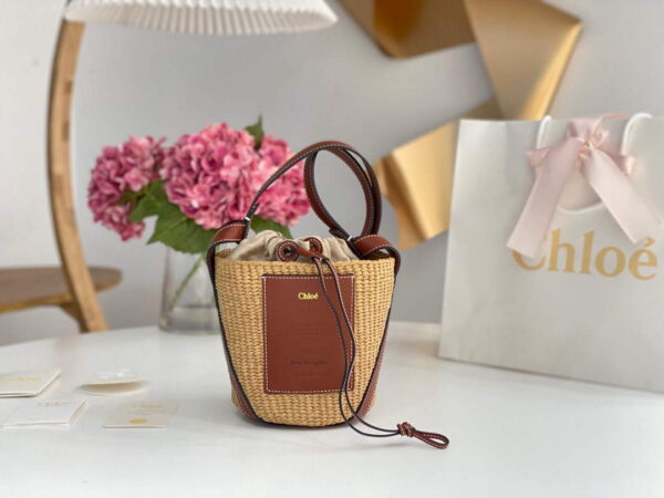 Replica Chloé CHC22SS391G56101 Small Basket Tote Bag Brown 3