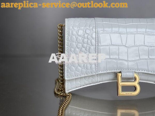 Replica Balenciaga Hourglass Chain Bag in Shiny Crocodile Embossed Lea 15