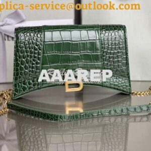 Replica Balenciaga Hourglass Chain Bag in Shiny Crocodile Embossed Lea 2