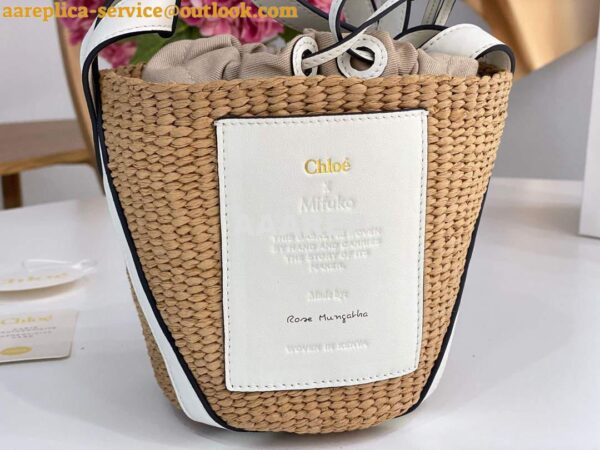 Replica Chloé CHC22SS391G56101 Small Basket Tote Bag White 2