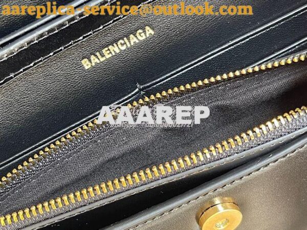 Replica Balenciaga Hourglass Chain Bag in Smooth Leather 6449731 Black 20