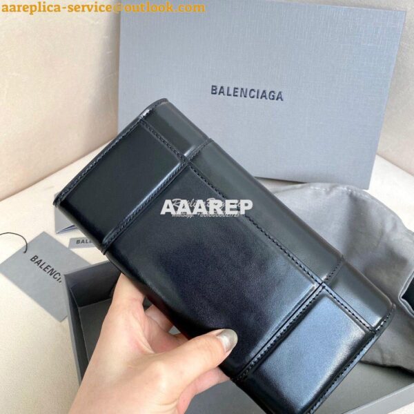 Replica Balenciaga Hourglass Continental Wallet On Strap 6001881 Black 11