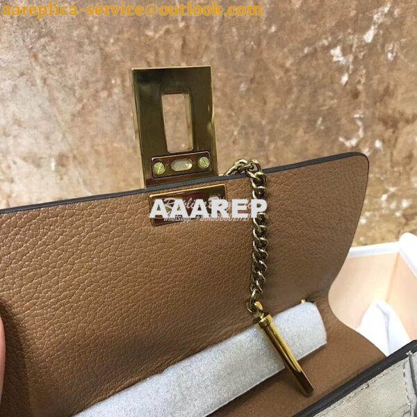 Replica Chloe Drew Shoulder Bag in Grained Lambskin Brown 3