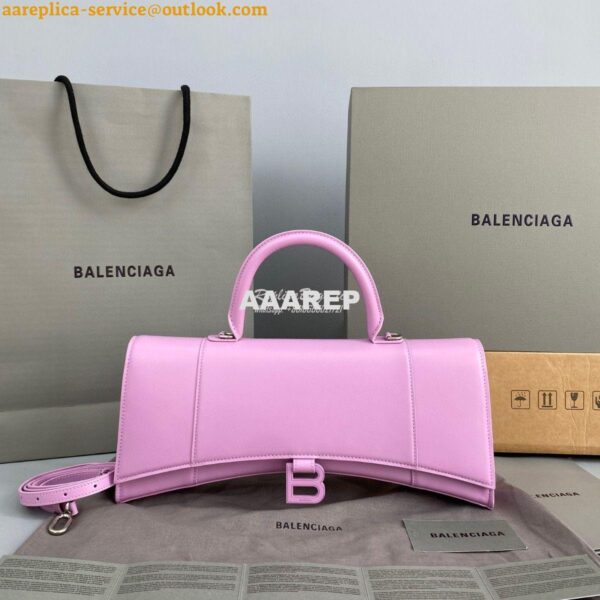 Replica Balenciaga Hourglass Stretched Top Handle Bag in Light Purple 3