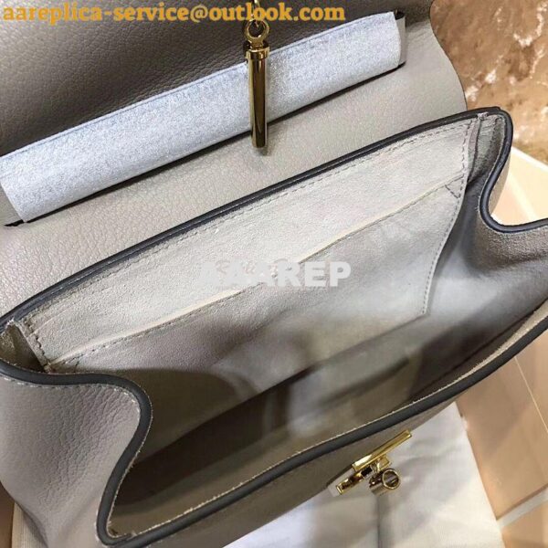 Replica Chloe Drew Shoulder Bag in Grained Lambskin Grey 8