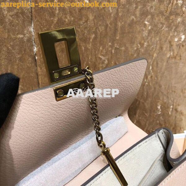 Replica Chloe Drew Shoulder Bag in Grained Lambskin Pink 7