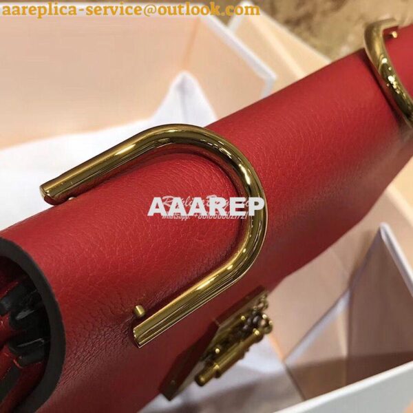 Replica Chloe Drew Shoulder Bag in Grained Lambskin Red 6