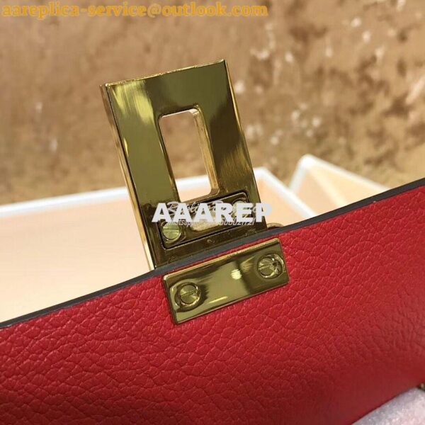 Replica Chloe Drew Shoulder Bag in Grained Lambskin Red 8