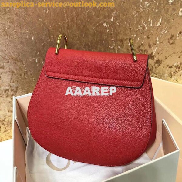 Replica Chloe Drew Shoulder Bag in Grained Lambskin Red 8