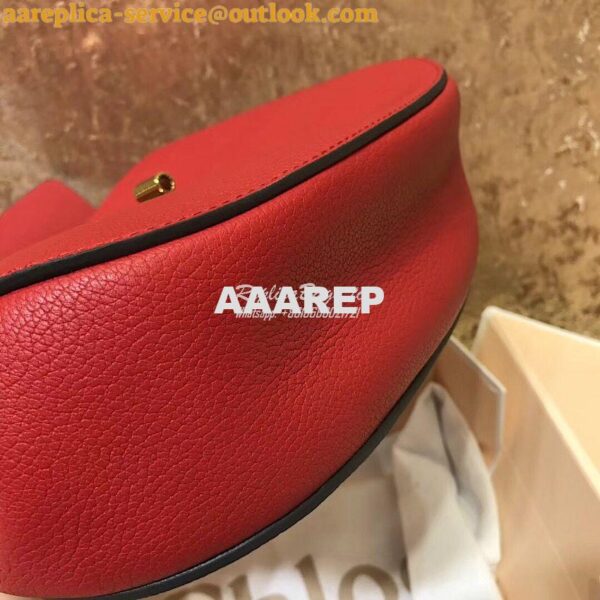 Replica Chloe Drew Shoulder Bag in Grained Lambskin Red 11