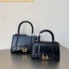 Replica Balenciaga Printed Textured-Leather Shopping Tote XXS Black 2