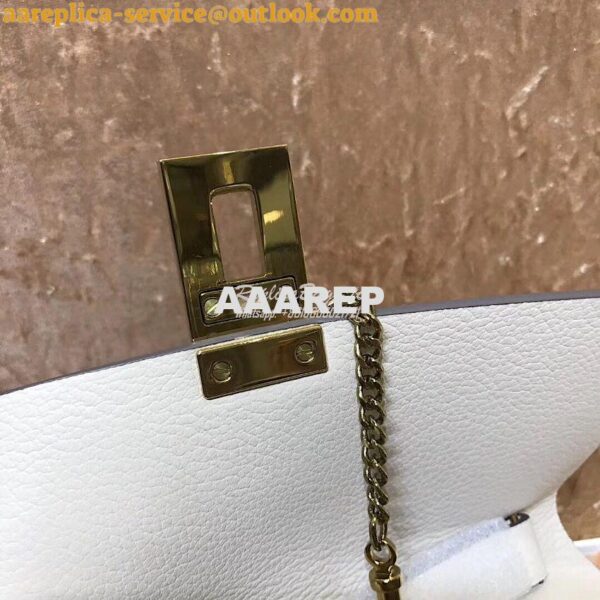 Replica Chloe Drew Shoulder Bag in Grained Lambskin White 4