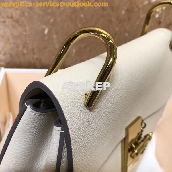 Replica Chloe Drew Shoulder Bag in Grained Lambskin White 5