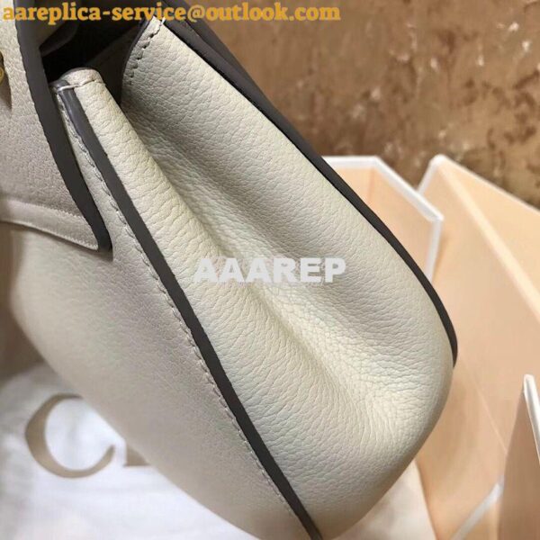 Replica Chloe Drew Shoulder Bag in Grained Lambskin White 6