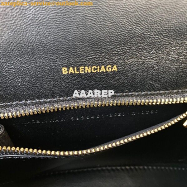 Replica Balenciaga Hourglass Top Handle Bag In Black Shiny Box Calfski 8