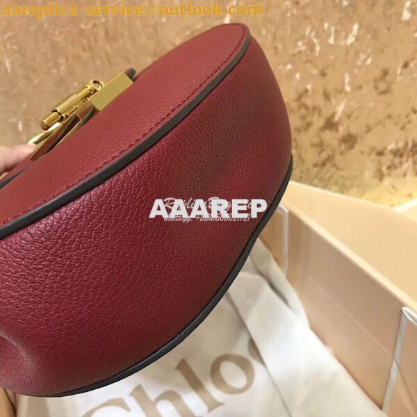 Replica Chloe Drew Shoulder Bag in Grained Lambskin Wine 6