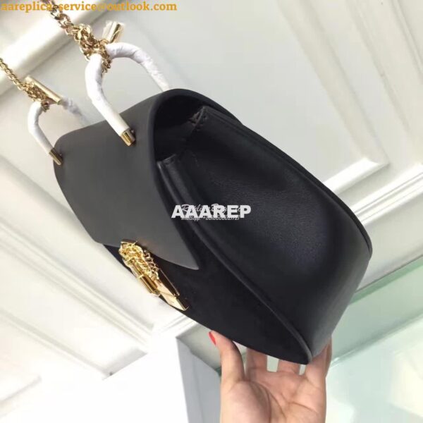 Replica Chloe Drew Shoulder bag Smooth and Suede Calfskin Black 4
