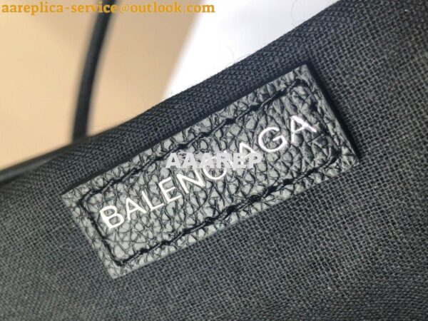 Replica Balenciaga Printed Textured-Leather Shopping Tote XXS Black 7