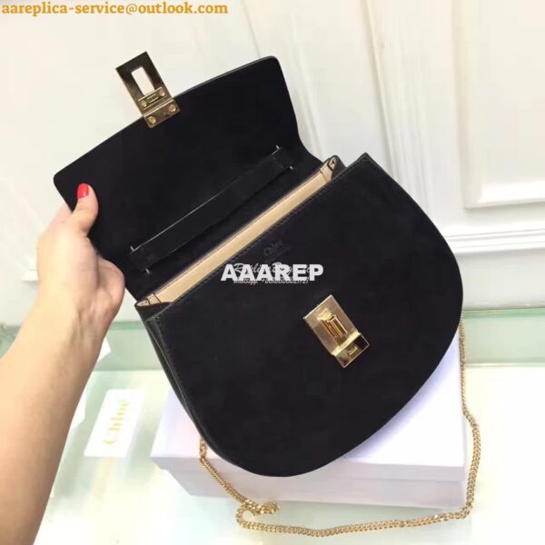 Replica Chloe Drew Shoulder bag Smooth and Suede Calfskin Black 9