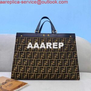 Replica Fendi 8BH374 Peekaboo X Tote Green Canvas Bag 2