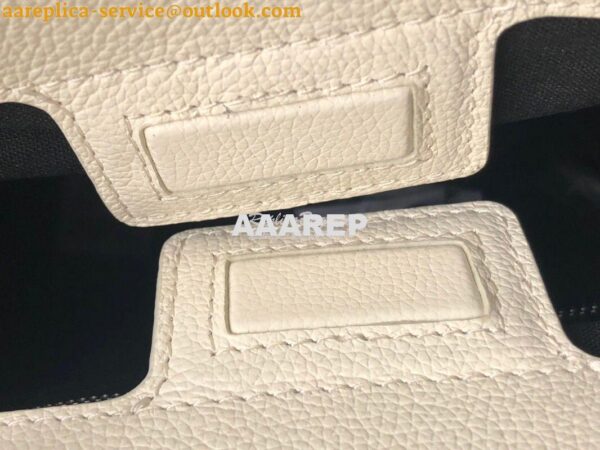 Replica Balenciaga Printed Textured-Leather Shopping Tote XXS White 7