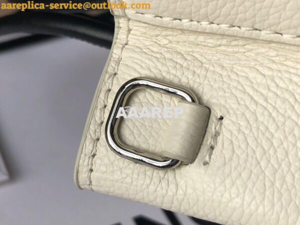 Replica Balenciaga Printed Textured-Leather Shopping Tote XXS White 9
