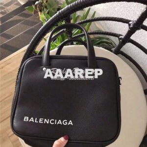 Replica Balenciaga Triangle Square XS bag in black calfskin leather 51