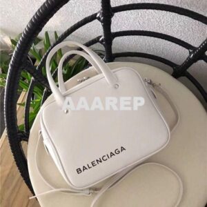 Replica Balenciaga Triangle Square XS bag in white calfskin leather 51