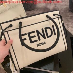 Replica FENDI 8BH378 Medium ROMA Tote Undyed canvas Tote bag