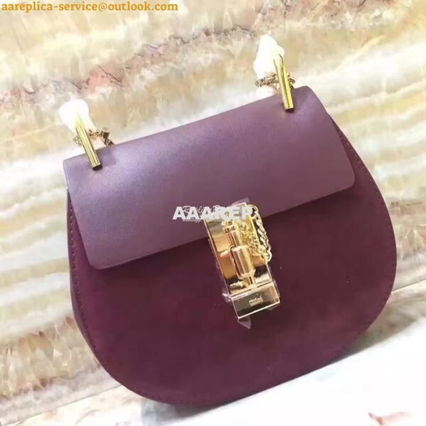 Replica Chloe Drew Shoulder bag Smooth and Suede Calfskin Wine 5